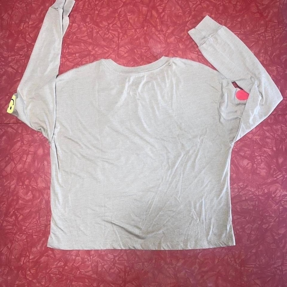Rebellious One Love Kindness Positivity Graphic Long Sleeve Tee Tan Women Medium - Picture 2 of 4